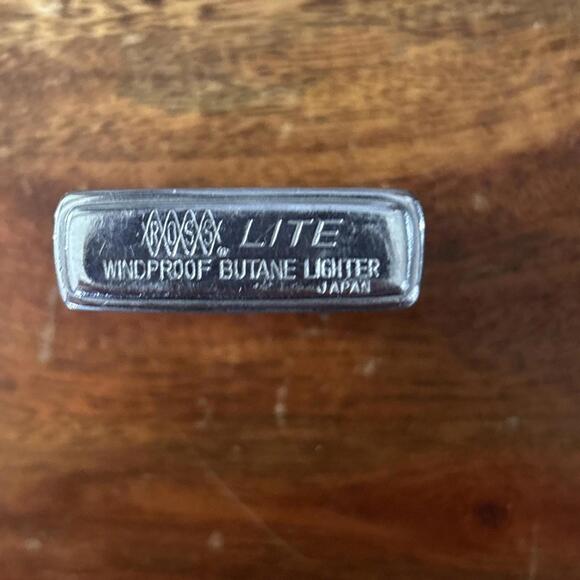 Vtg Ross Lite Windproof Butane Gas Cigarette Lighter Brushed Chrome Japan Tested - Picture 7 of 15
